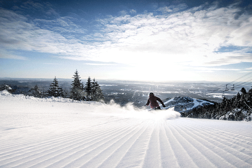 Snowy slopes of Mont Orford in the Eastern Townships of Quebec
