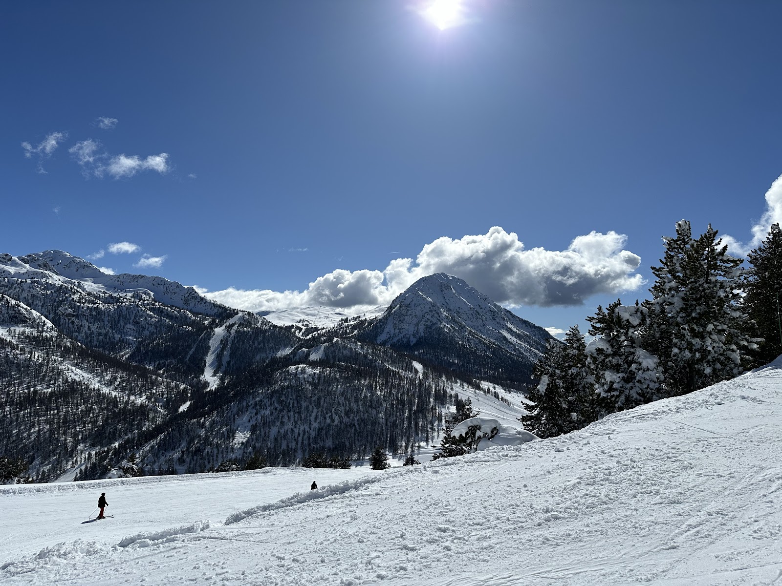 The high border village of Montgenevre under snow in the southern French Alps