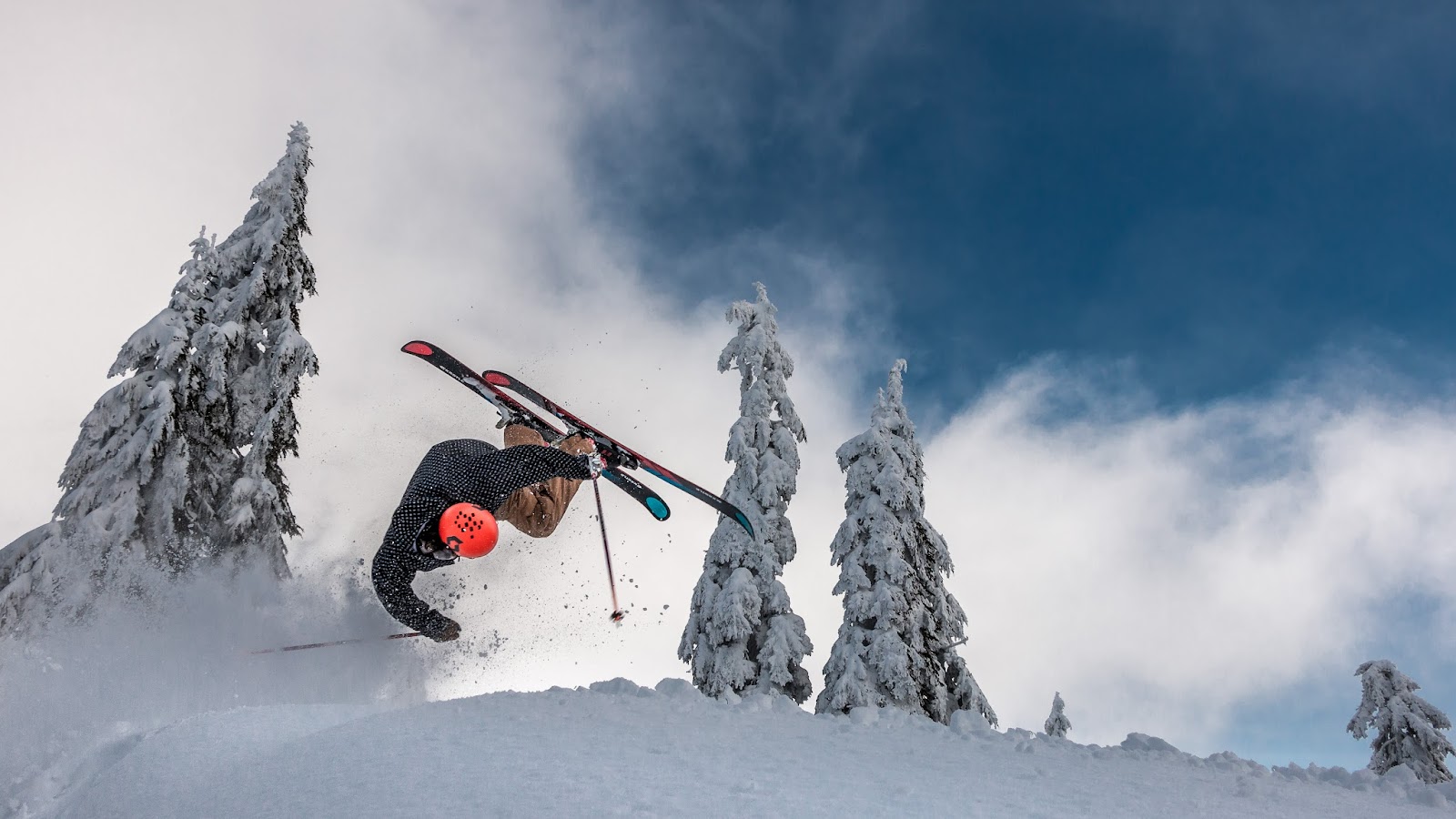 Snowy slopes and forest at Mount Seymour above Vancouver in British Columbia