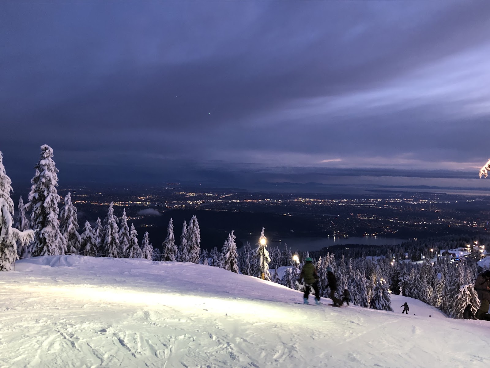 Snow covered runs and chairlift at Mount Seymour above Vancouver