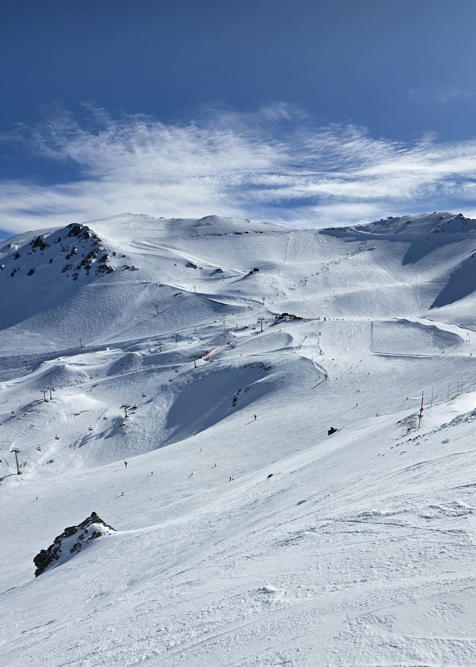 Snow covered peaks of the Southern Alps seen from Mt Hutt