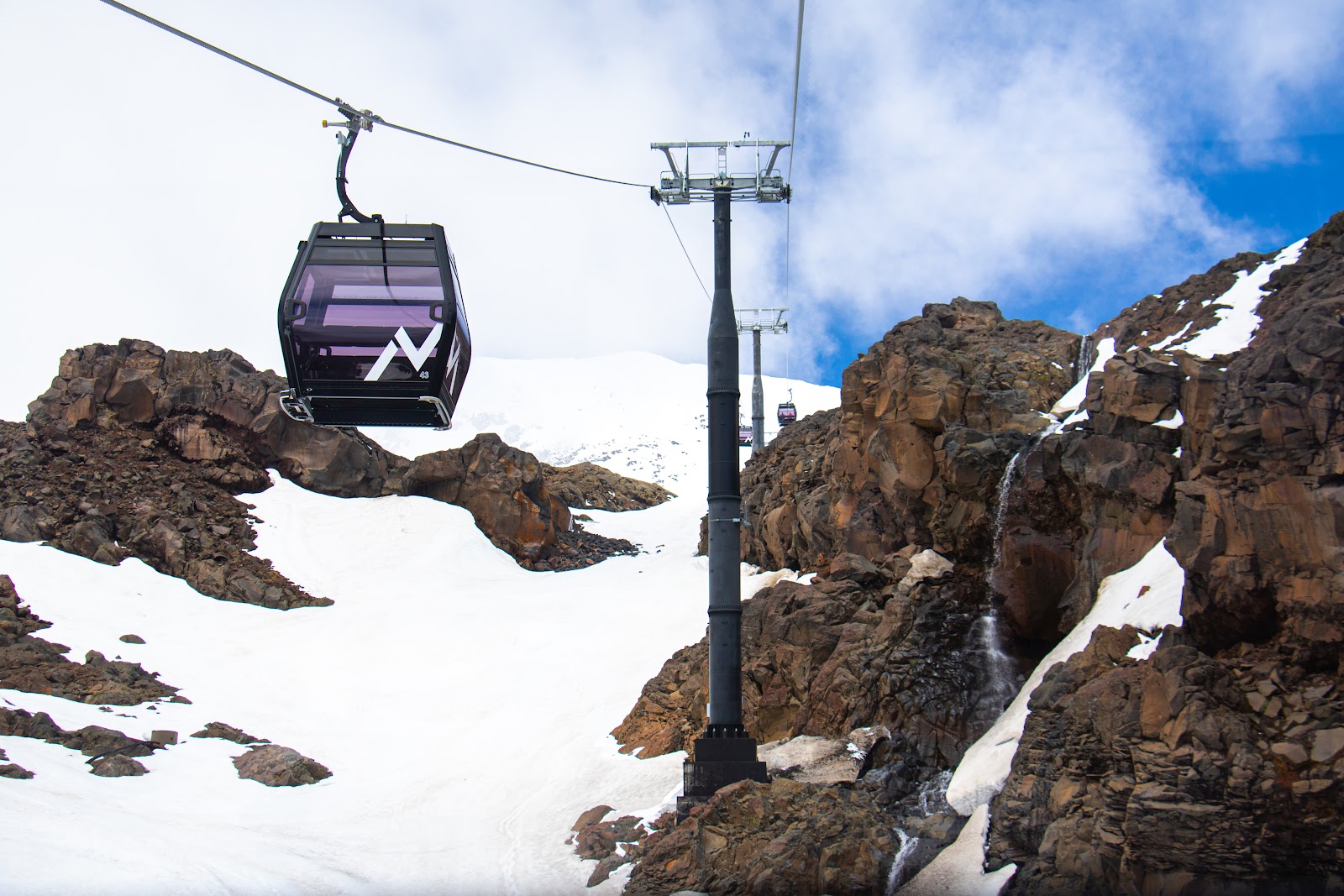 The volcanic slopes of Mt Ruapehu above the Whakapapa ski area