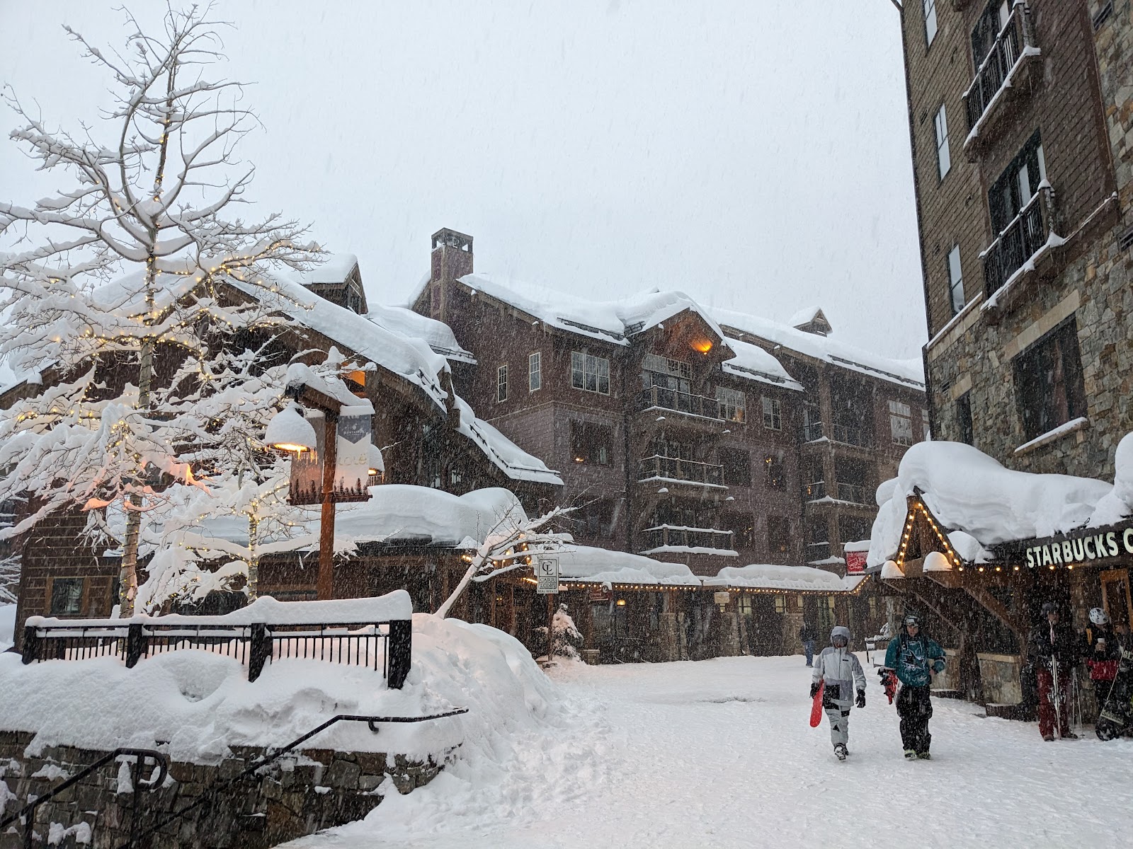 The pedestrian village and ice rink at Northstar