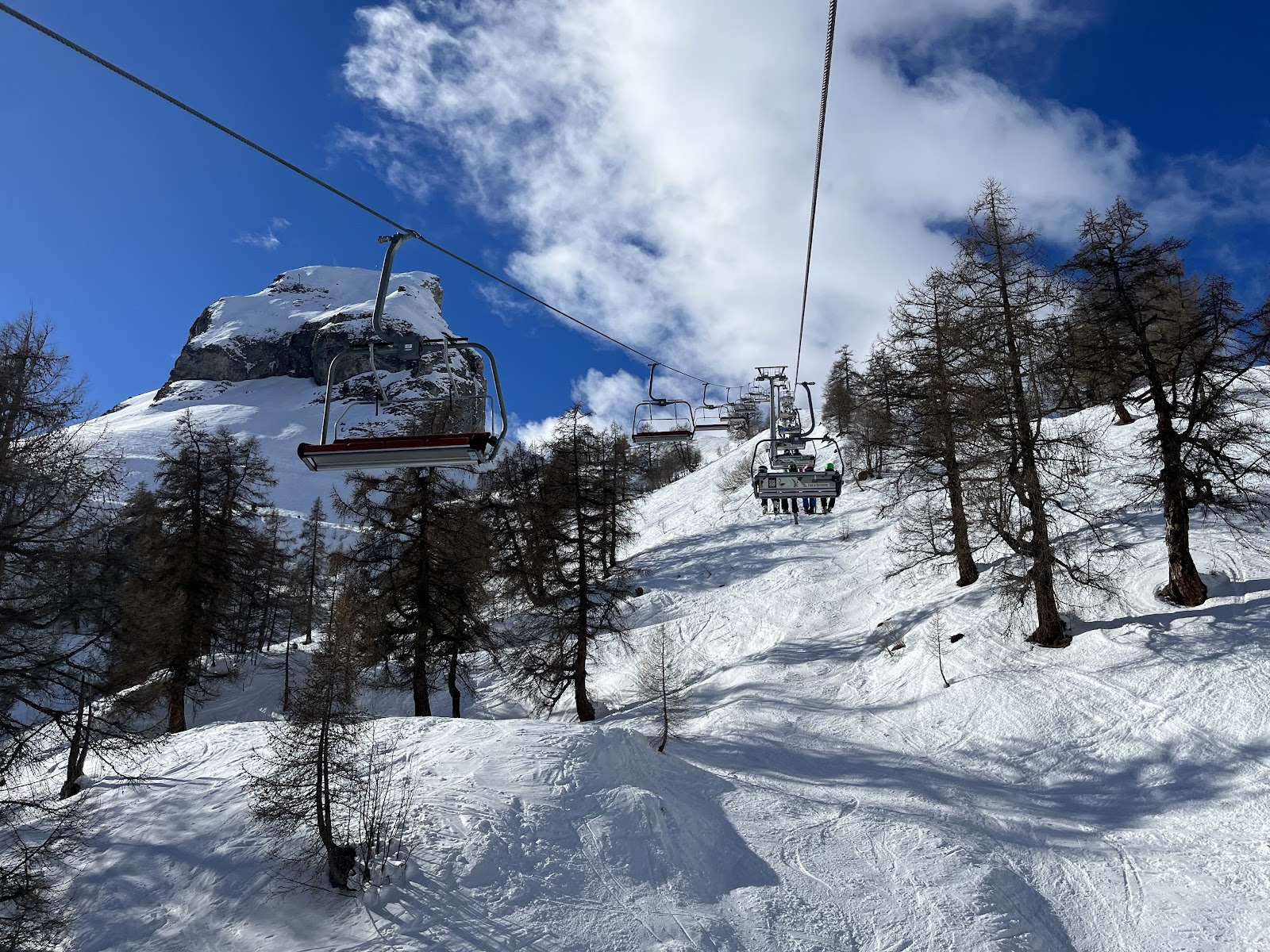 Snowy Valais slopes and peaks around Ovronnaz