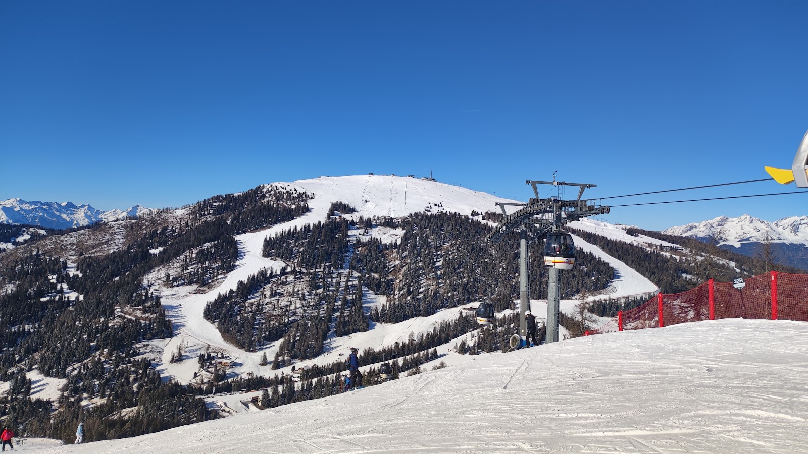 Wide immaculately groomed pistes fanning down the Plan de Corones dome