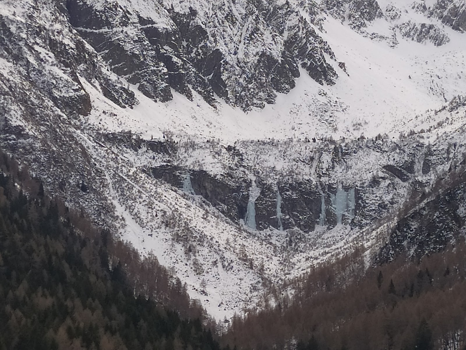 High alpine village under deep snow near the Tonale pass
