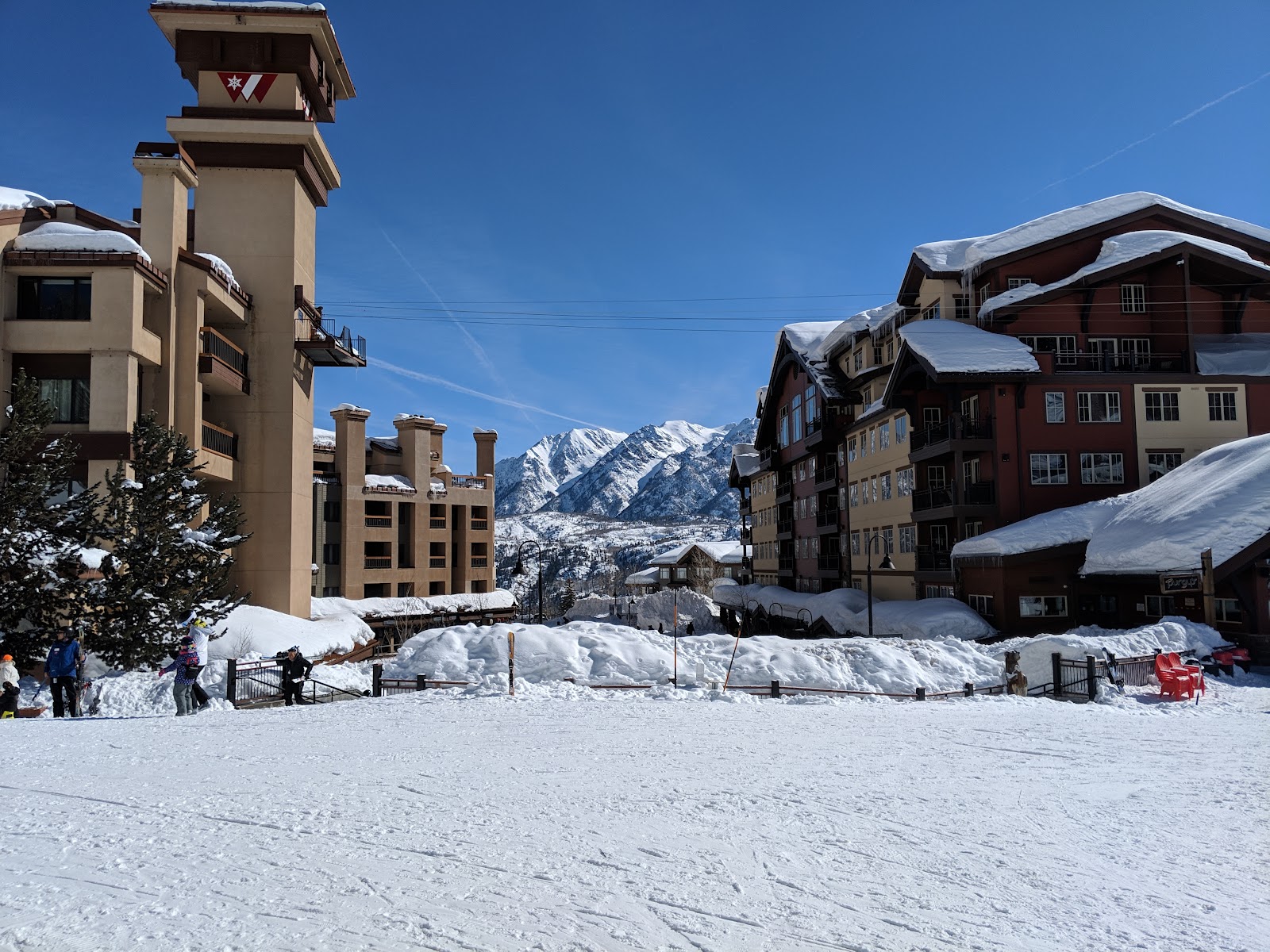 A scenic southwest Colorado mountain in snow under a clear sky