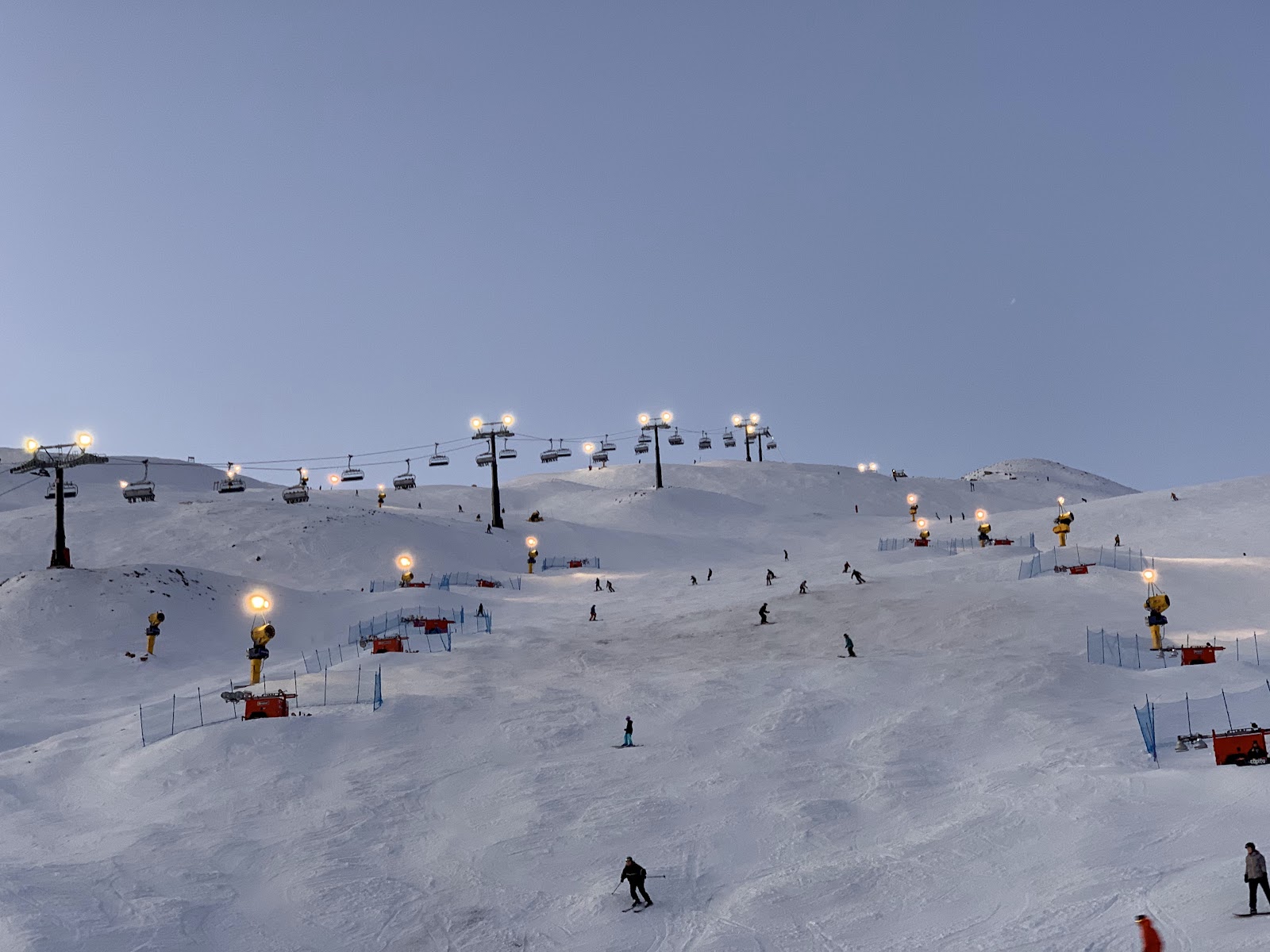 Groomed pistes and chairlifts at Coronet Peak above Queenstown
