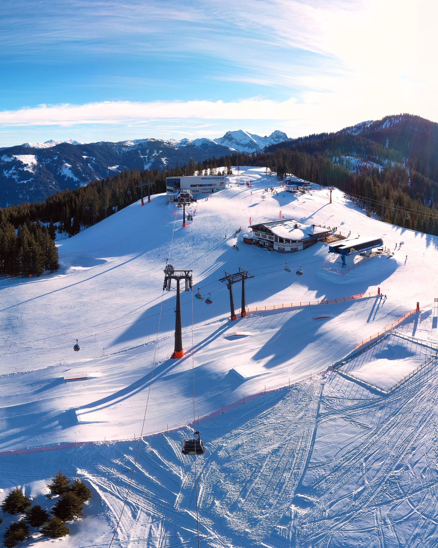 Snowy Salzburgerland peaks and ski slopes near Radstadt