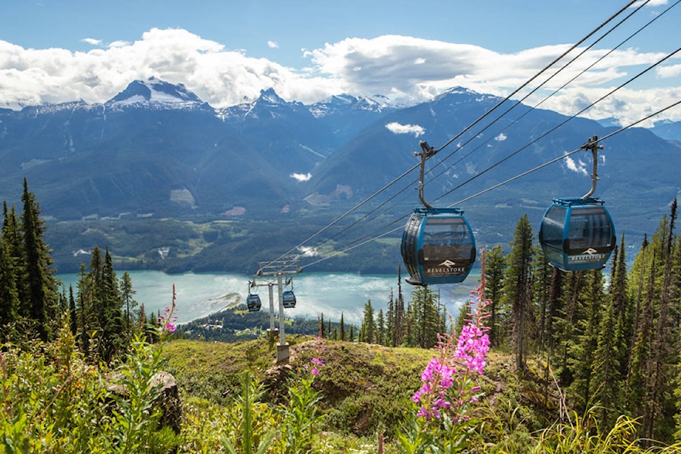 The small historic town of Revelstoke under winter snow
