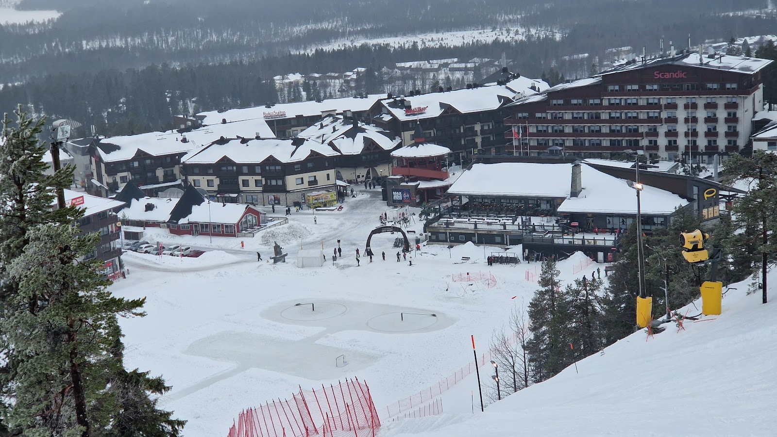 The compact ski in ski out village at the base of Ruka
