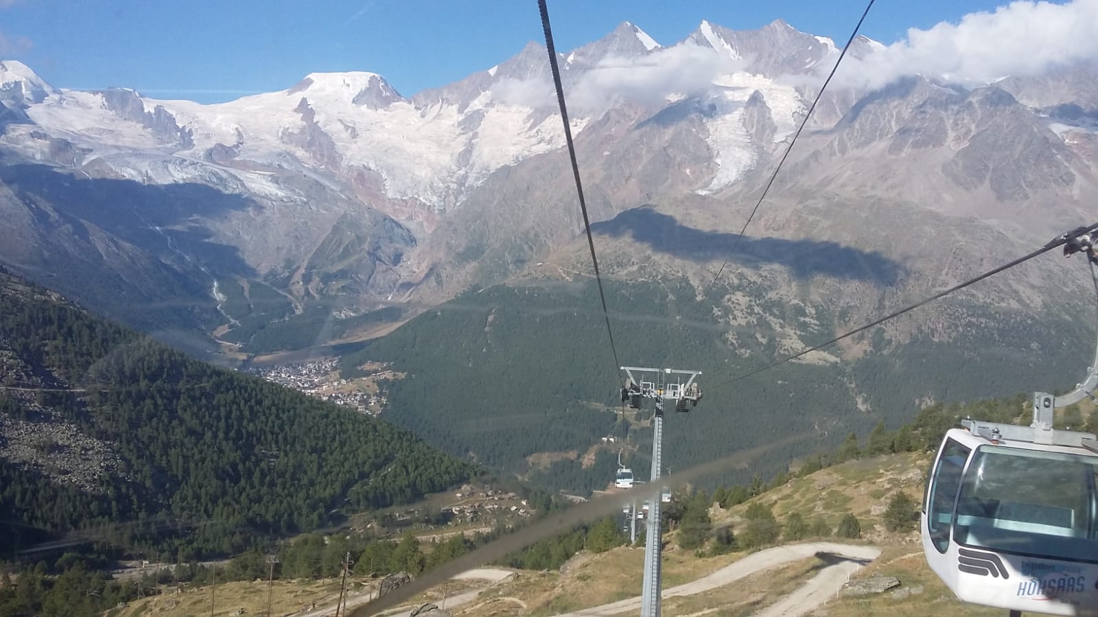 Evening light on the high peaks ringing Saas Fee