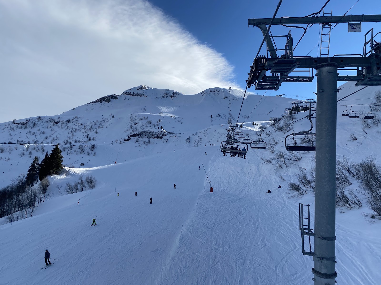 Snow covered pistes of the Grand Massif above Samoens