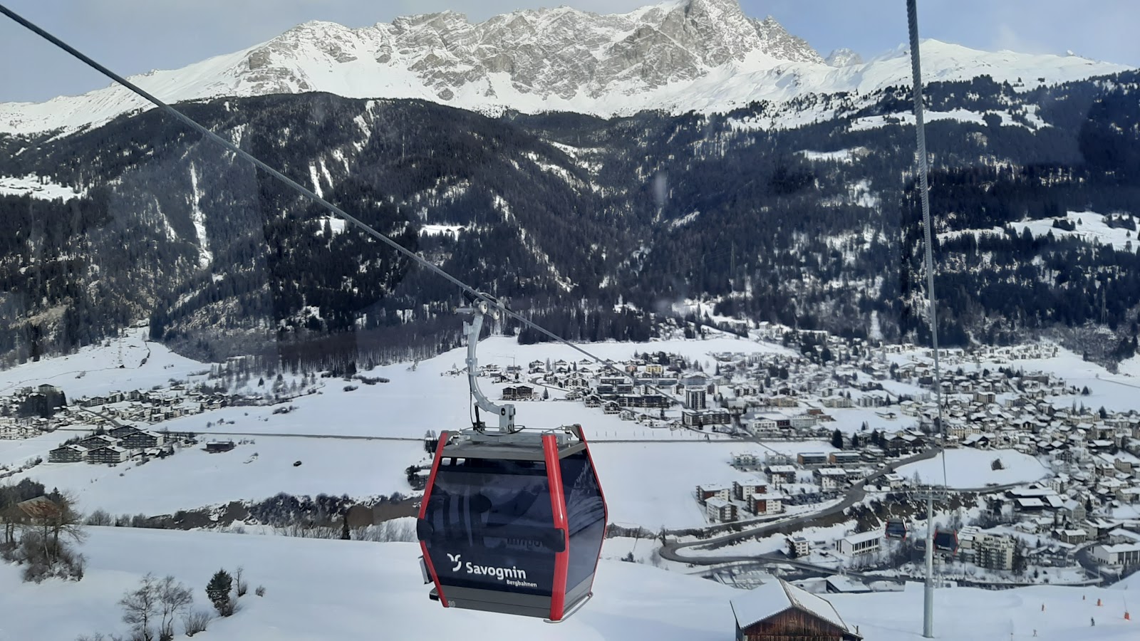 Wide groomed family pistes above Savognin in Graubunden