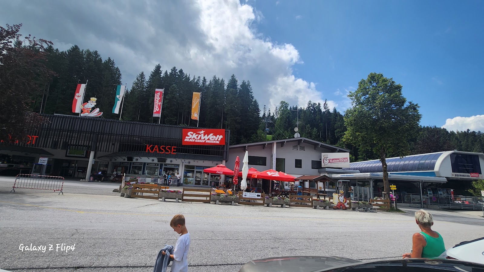 Wide gentle blue pistes of the SkiWelt above Scheffau