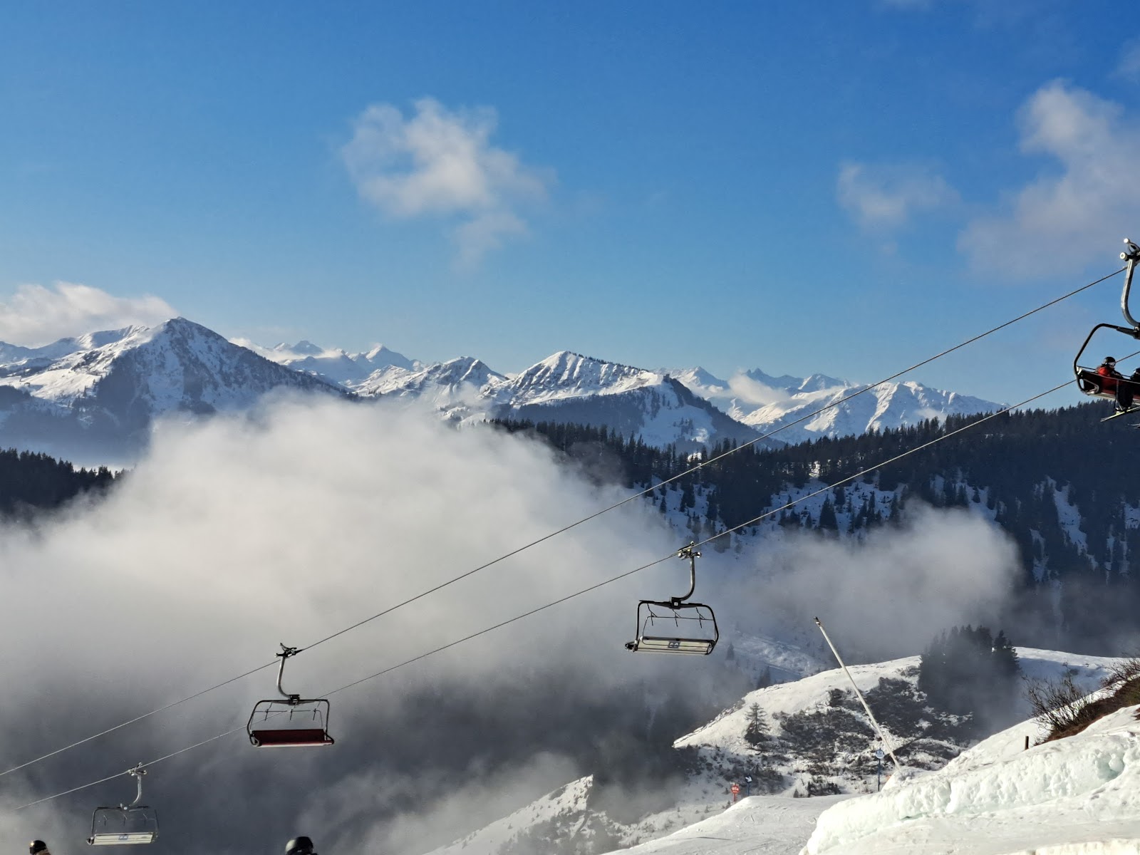 The Hohe Salve summit with its church above the SkiWelt slopes