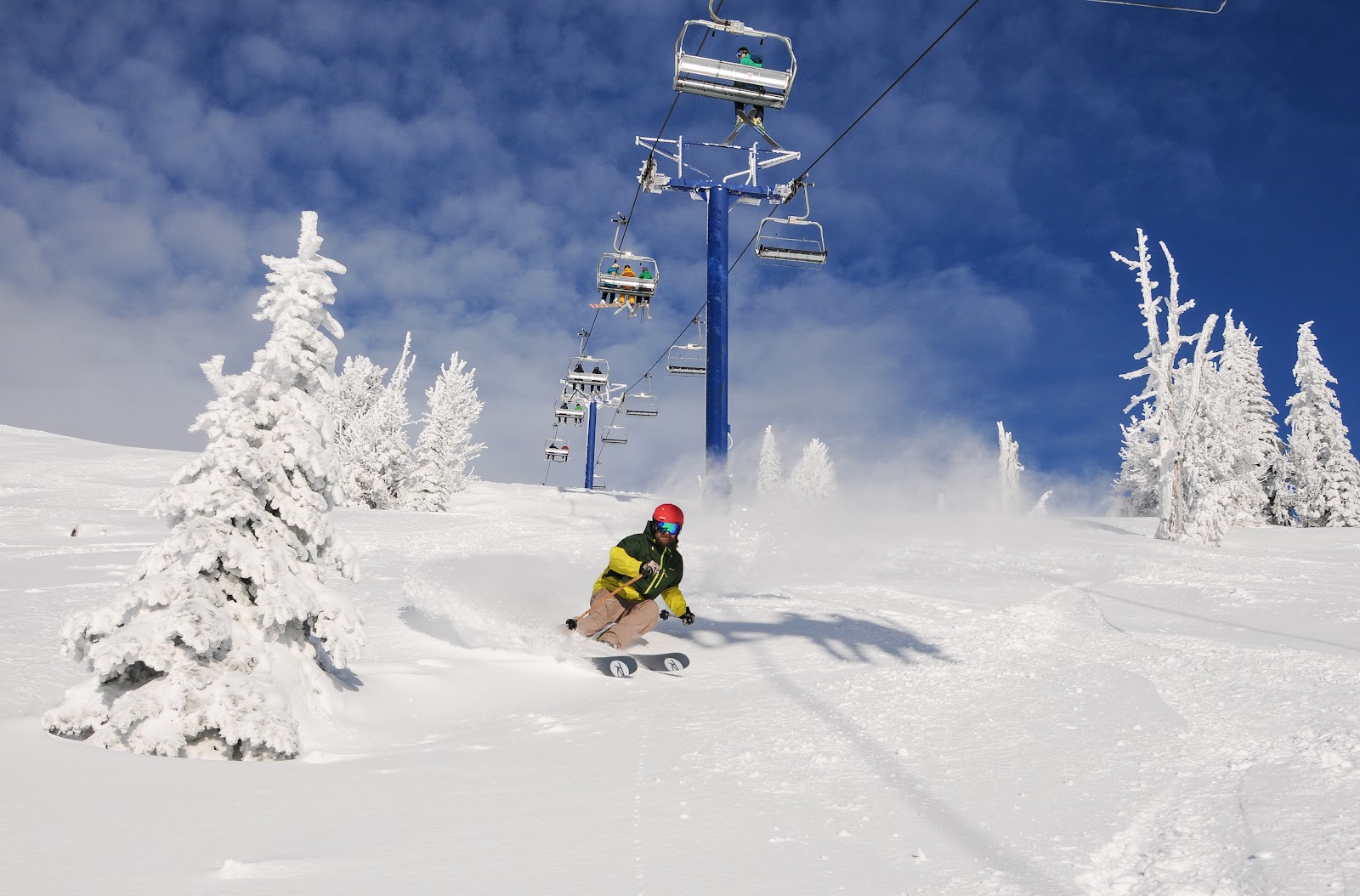The small slopeside village and base area at Schweitzer resort