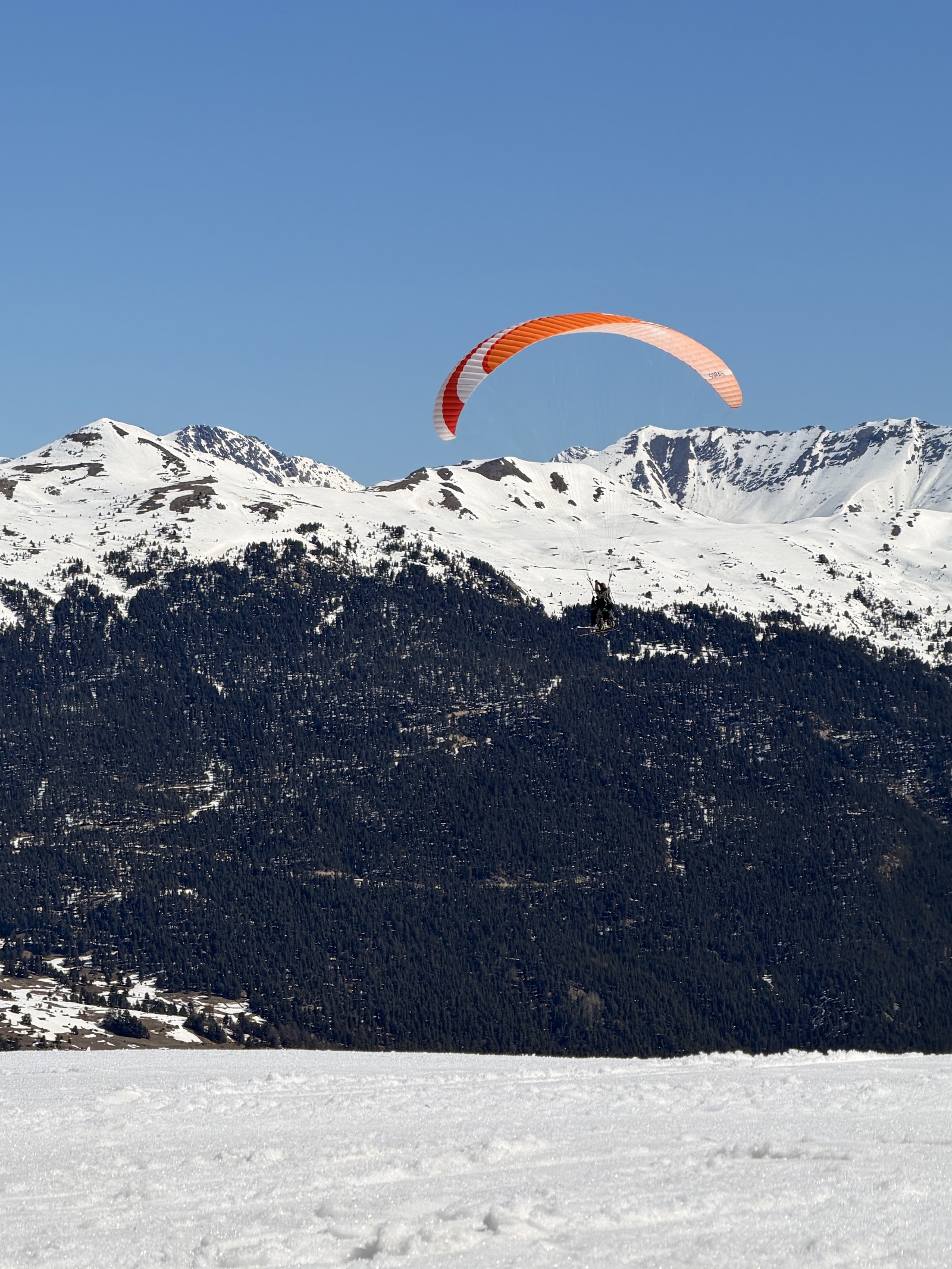 Wide sunny pistes above the Serre Chevalier valley