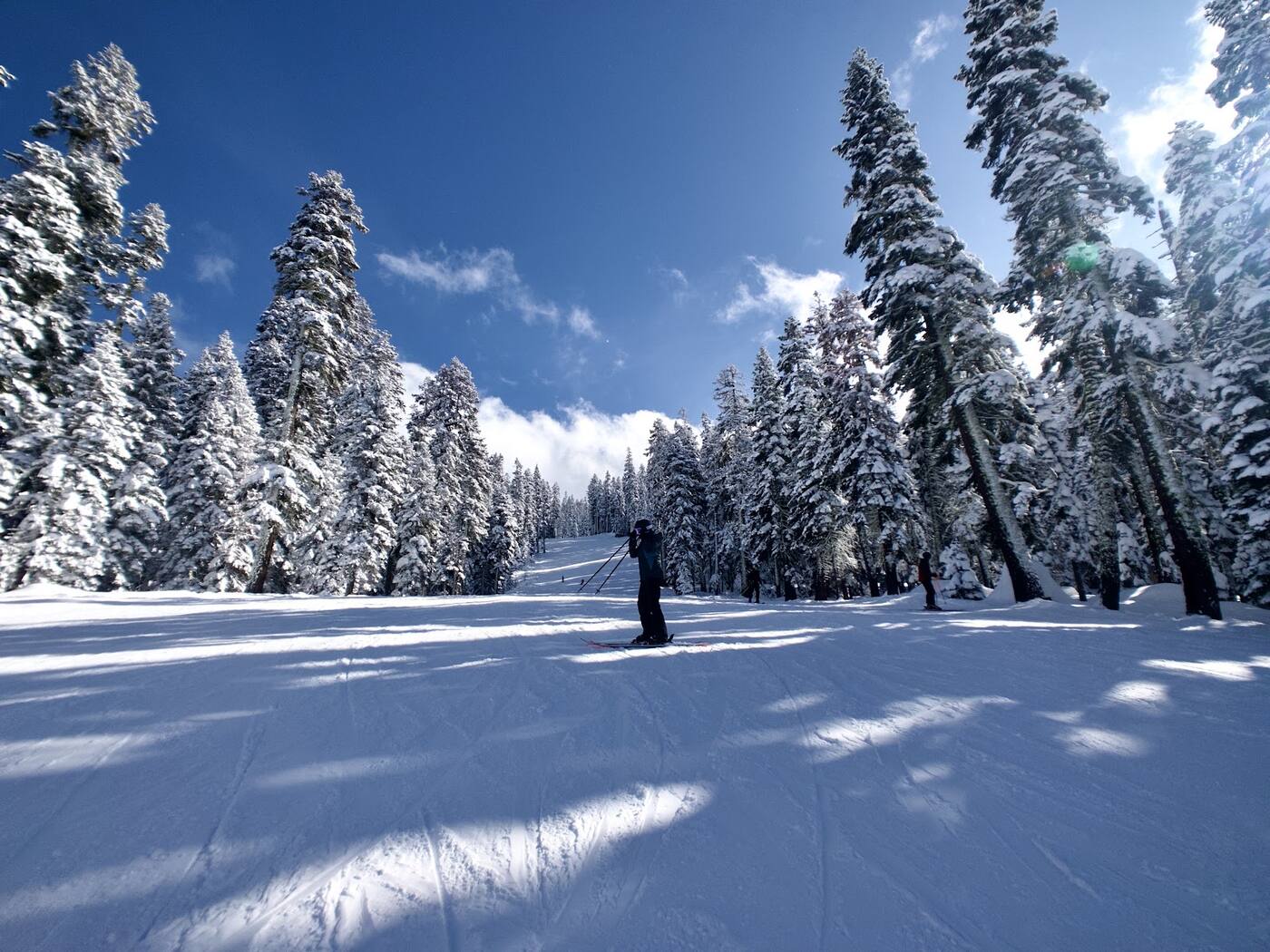 Snowy Sierra Nevada peaks above Lake Tahoe