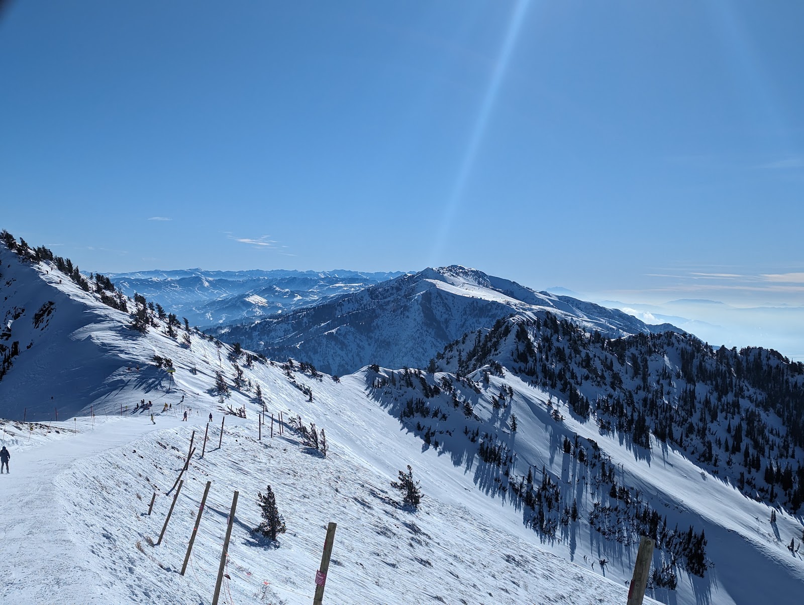 Steep chutes and powder on Allen Peak at Snowbasin