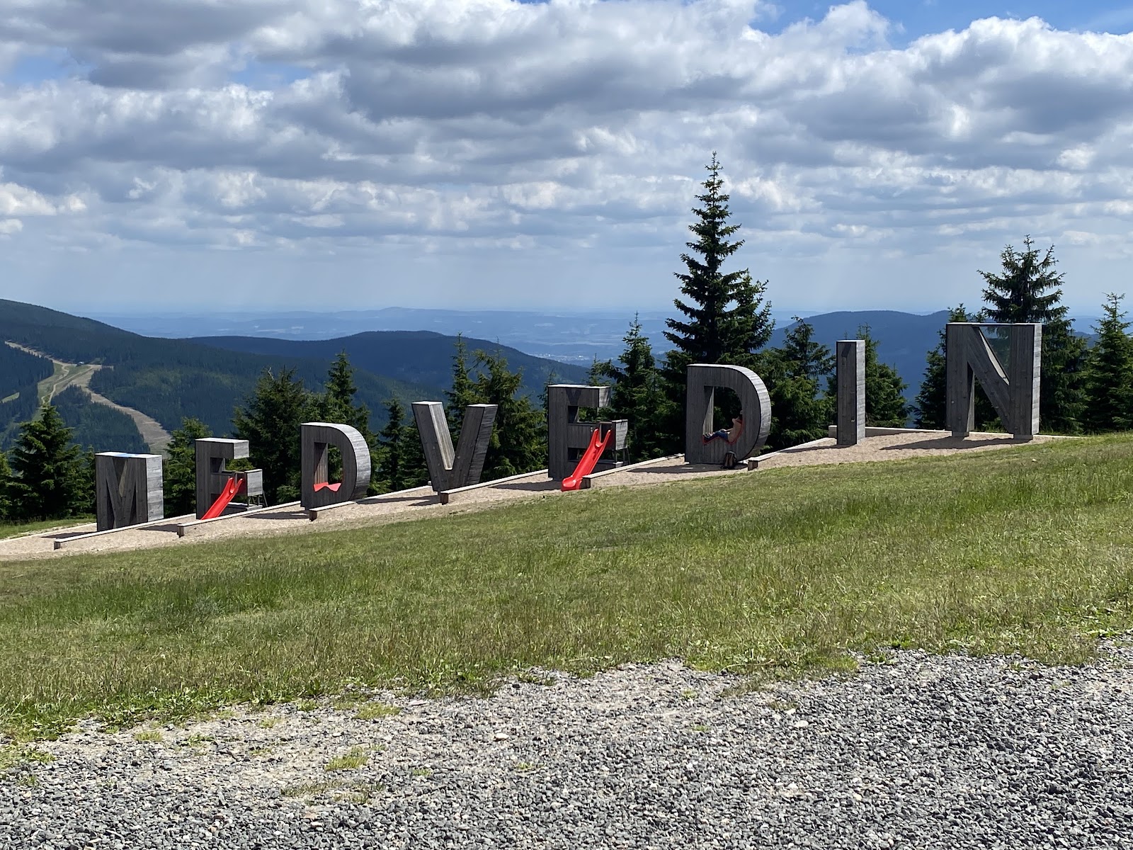 Snow covered slopes and forest in the Giant Mountains above Spindleruv Mlyn