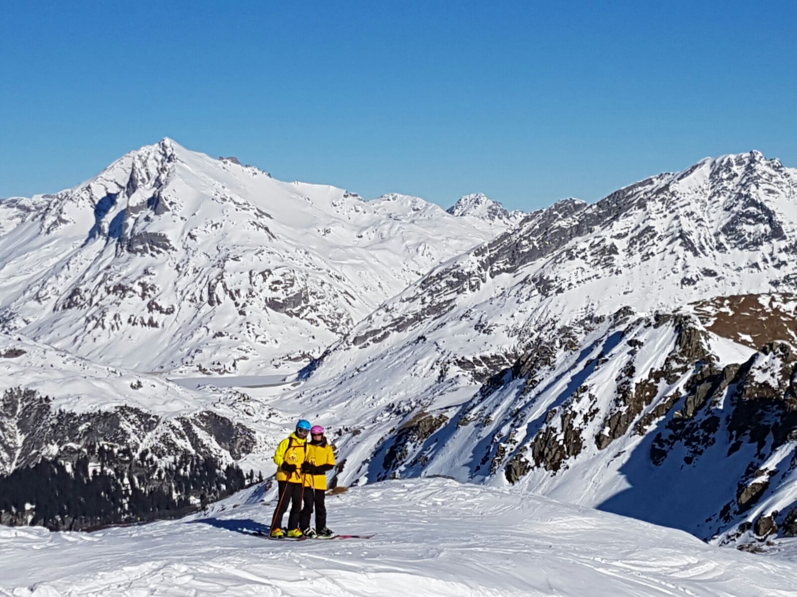 Steep pistes and high peaks above St Anton on the Arlberg