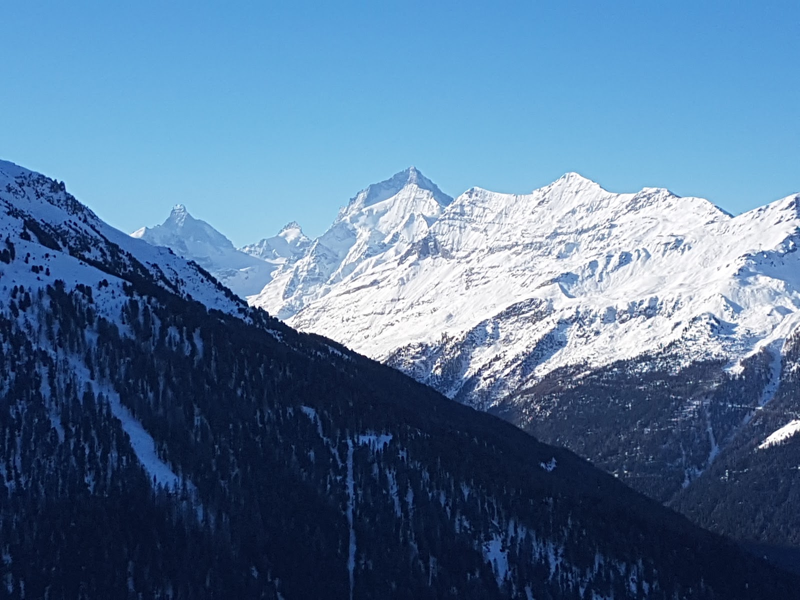 The Bella Tola rising above the quiet slopes of St Luc Chandolin