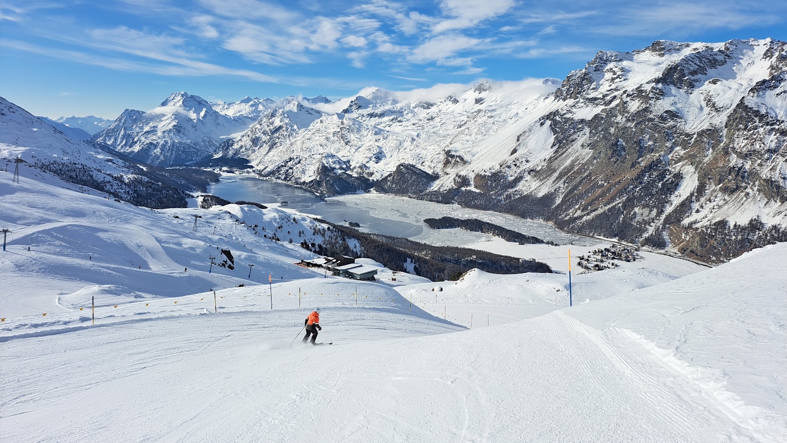 The frozen lake and grand hotels of St Moritz