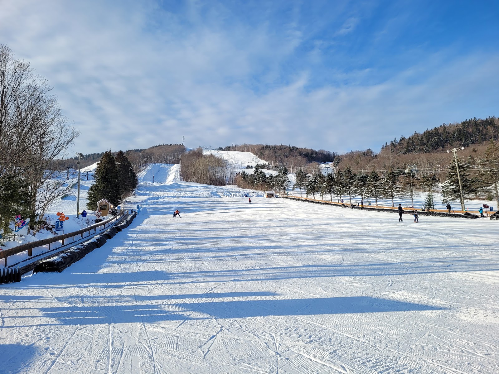 Night skiing under the lights at Stoneham resort