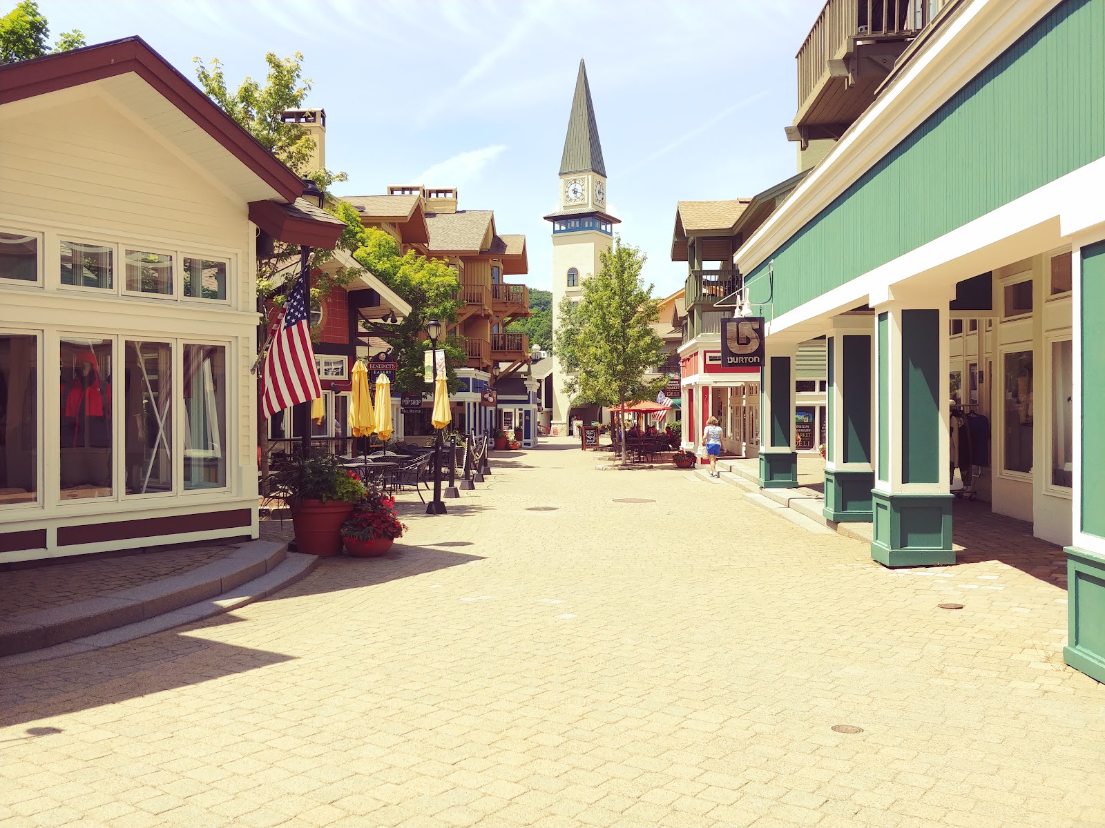 The wooded slopes and base village of Stratton in southern Vermont