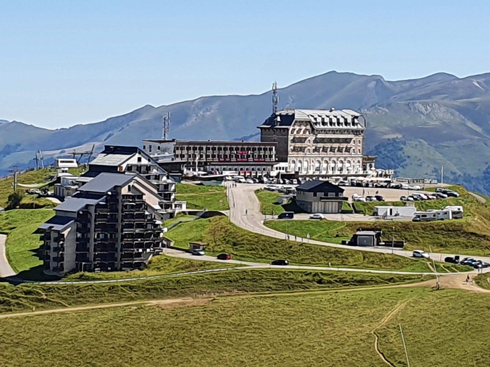 Wide Pyrenean views from the ski balcony of Superbagneres