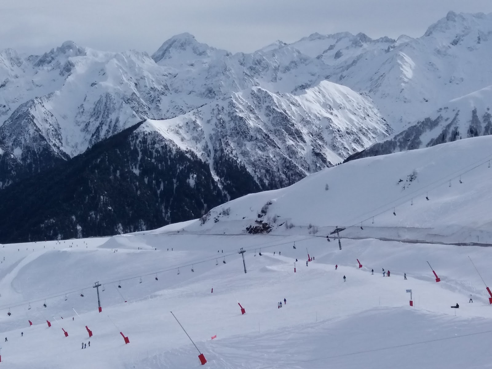 The spa town of Luchon below the slopes of Superbagneres