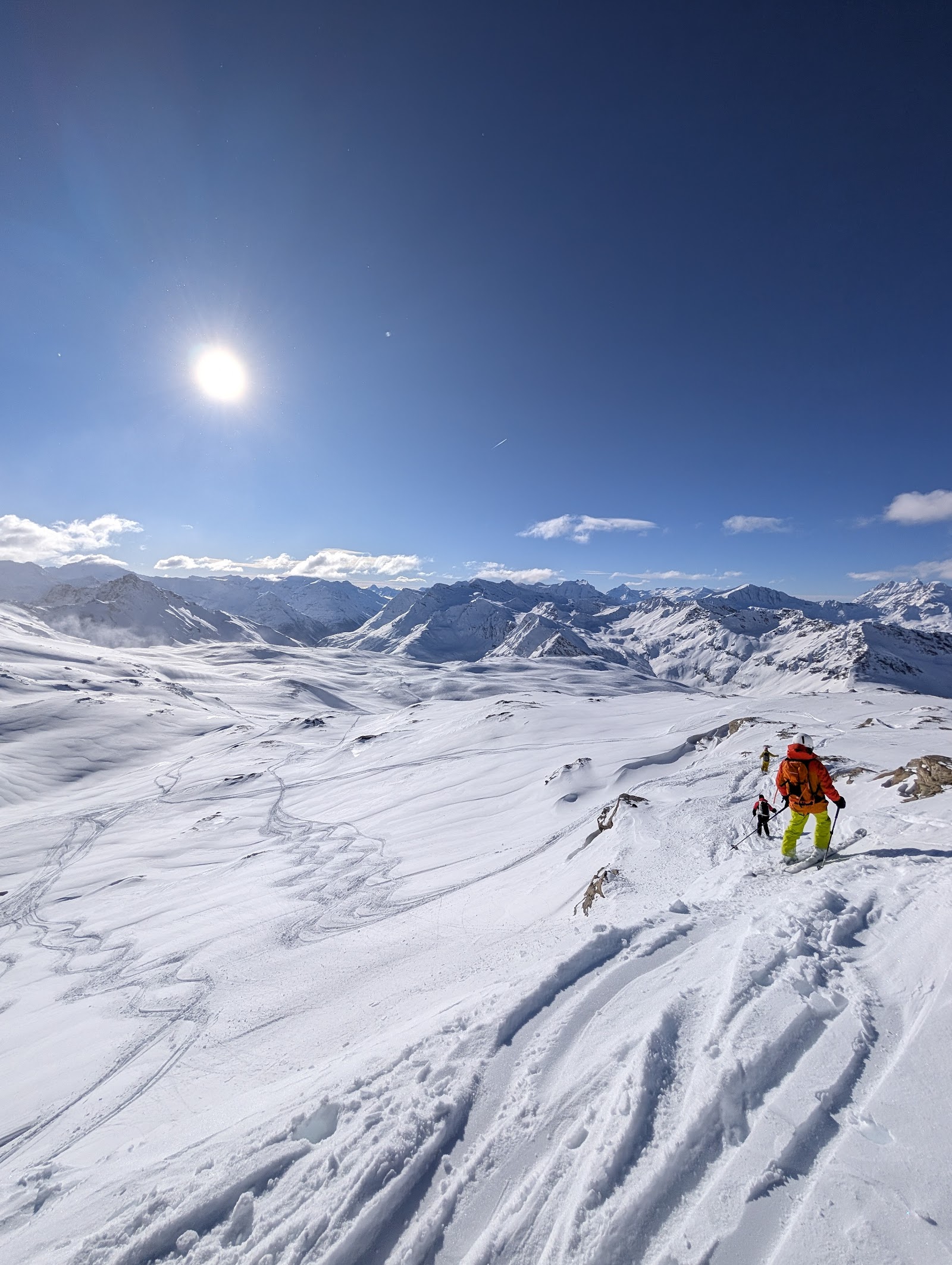 The Grande Motte glacier rising above Tignes in clear weather