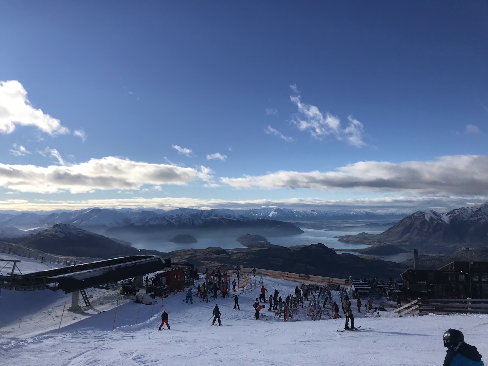 Steep off piste basin and chutes at Treble Cone in New Zealand