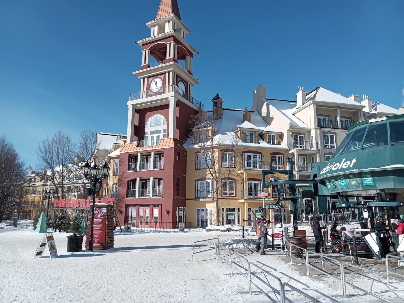 Tree lined trails on the side of Mont Tremblant in winter