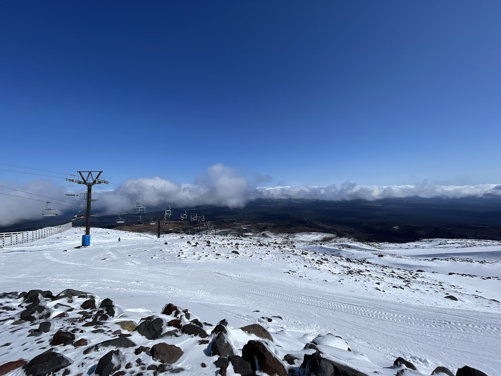 The small town of Ohakune below the mountain with cafes and bars