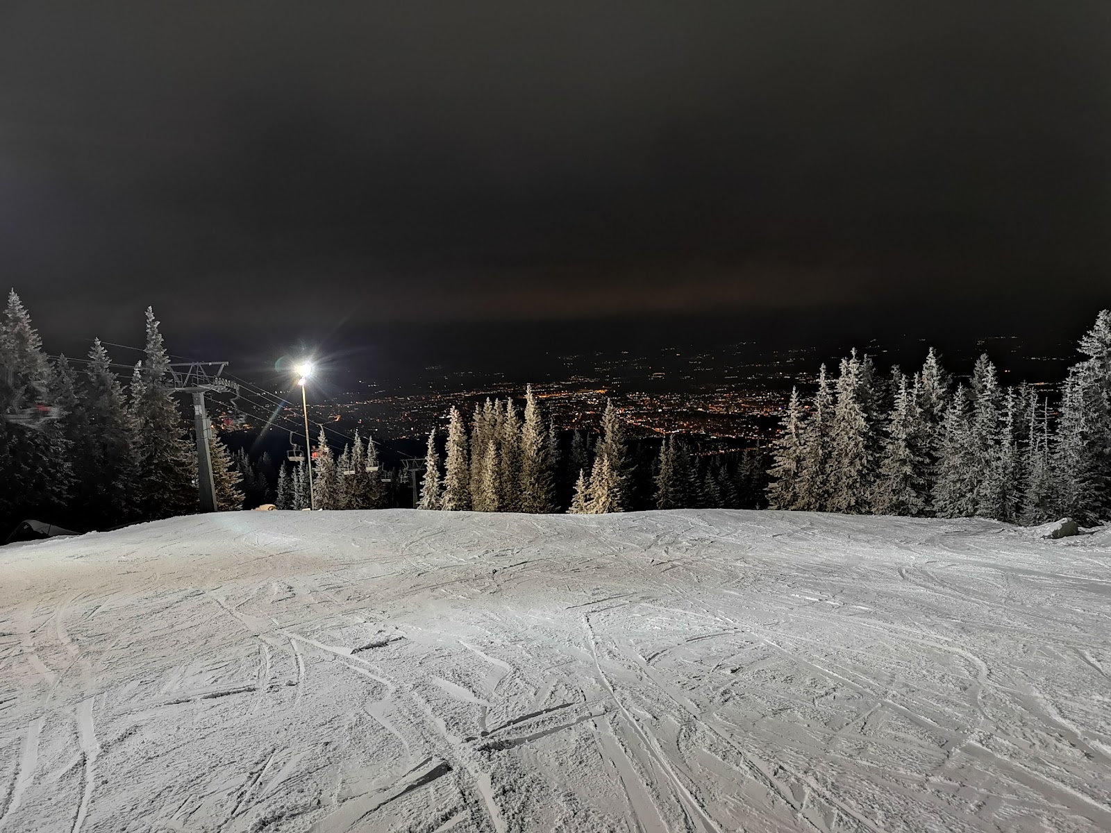 View from the summit ridge of Cherni Vrah over snowy Vitosha