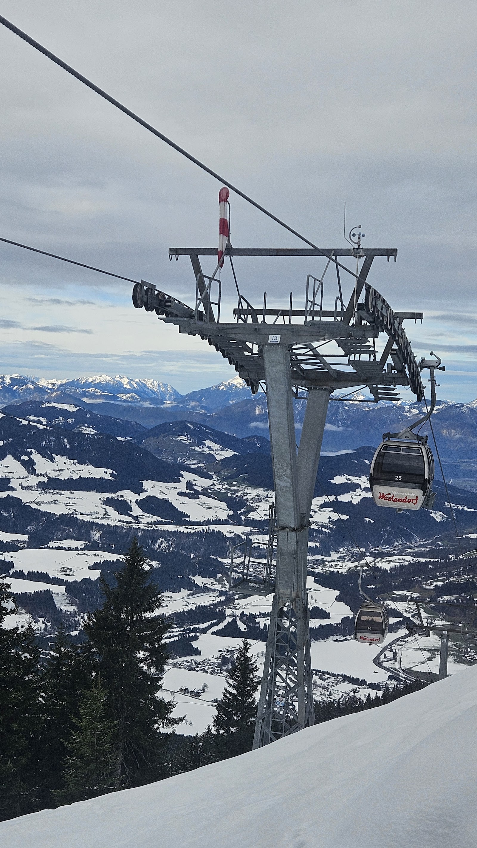 The gondola link connecting Westendorf to the wider SkiWelt
