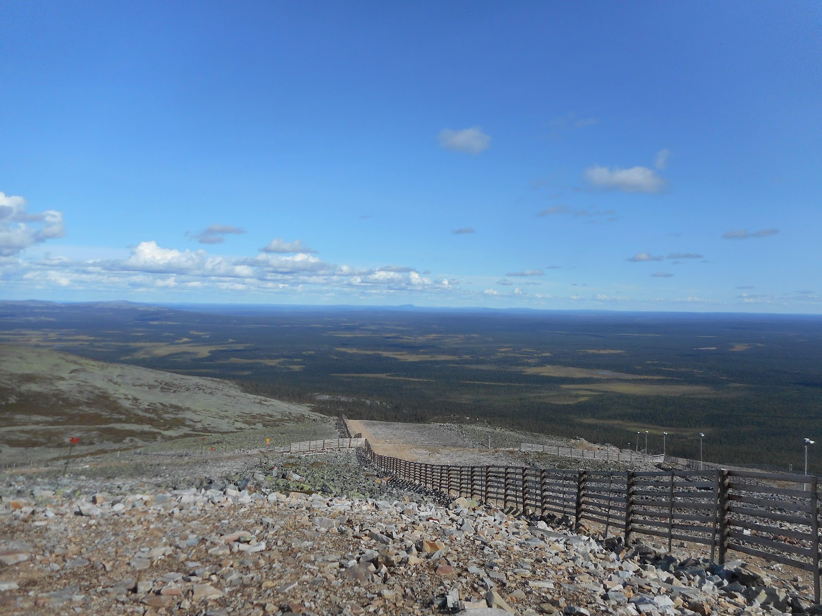 Cross country trails crossing a frozen Lappish landscape
