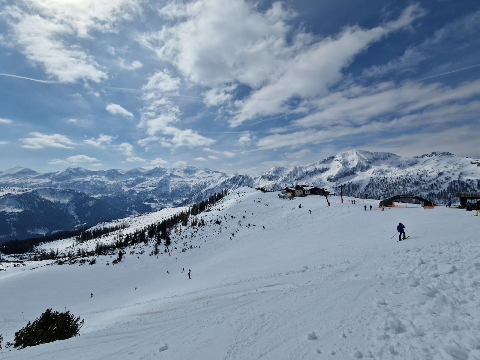 Deep winter snow on the slopes above Zauchensee