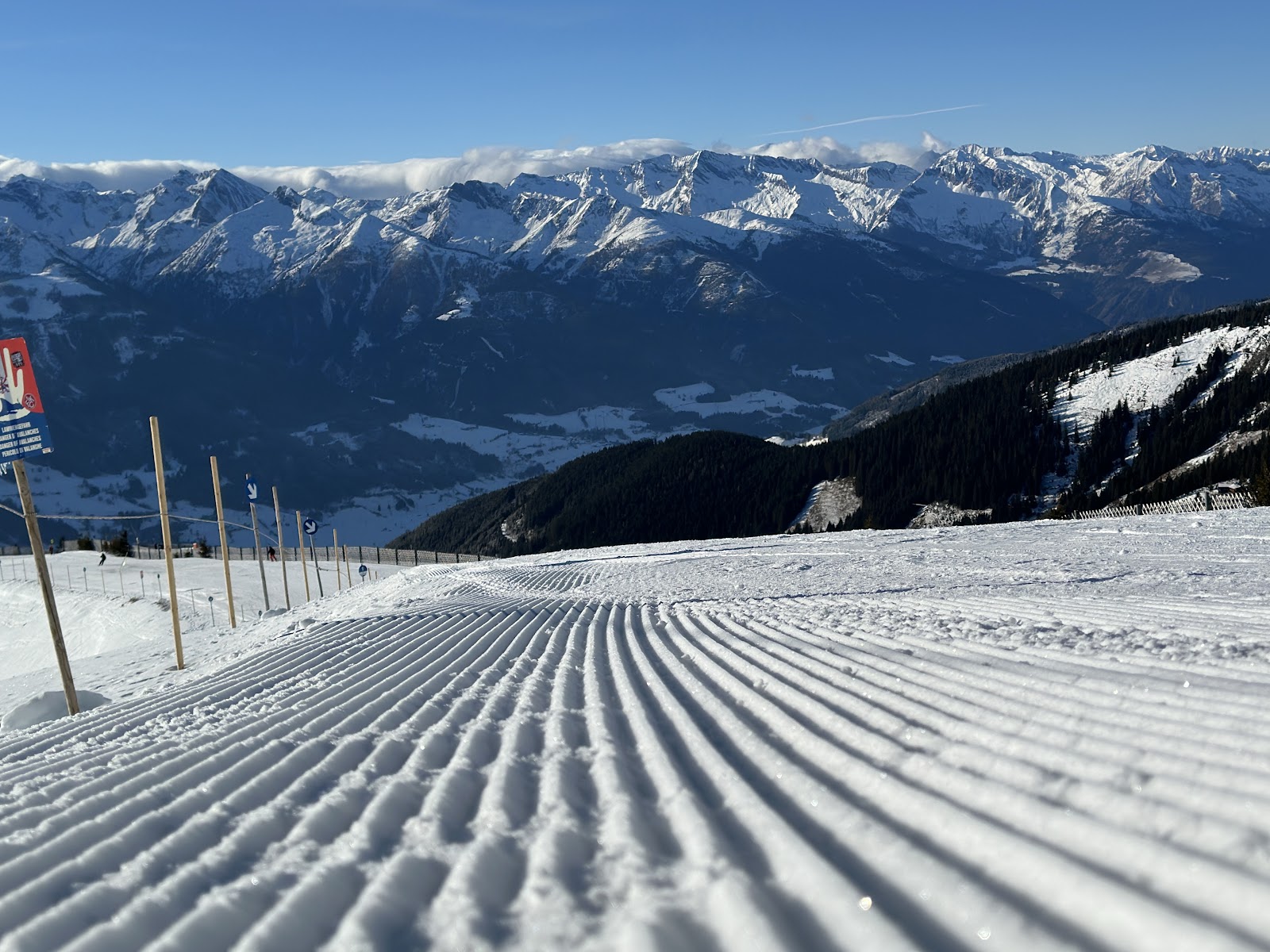 The medieval lakeside town of Zell am See in winter